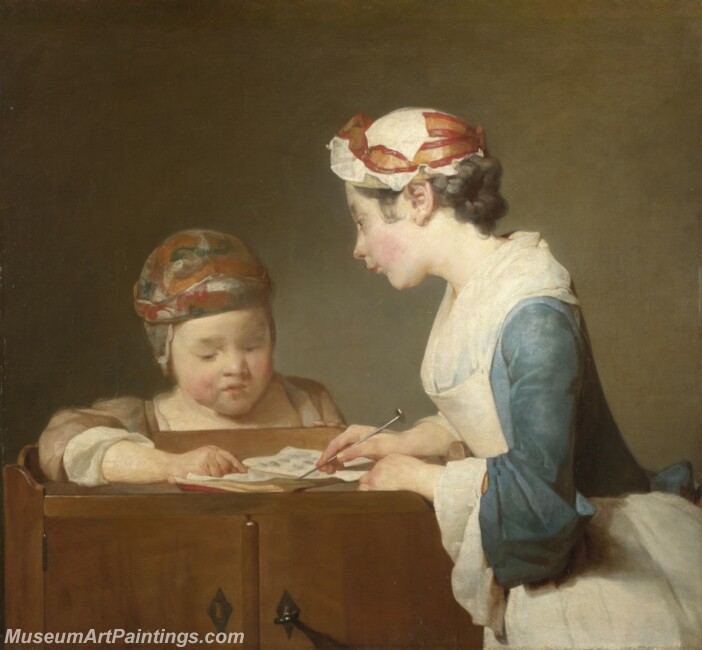 Jean Simeon Chardin The Young Schoolmistress Painting