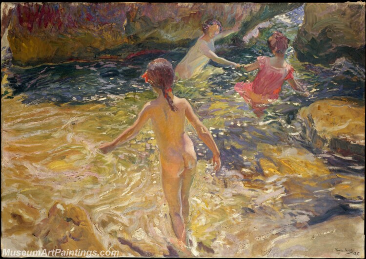 Joaquin Sorolla y Bastida The Bath Javea Painting