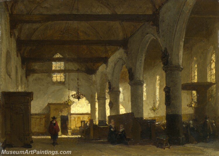 Johannes Bosboom The Interior of Bakenesserkerk Haarlem Painting