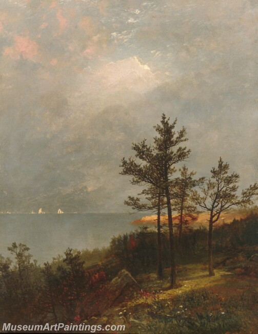 John Frederick Kensett Gathering Storm on Long Island Sound Painting