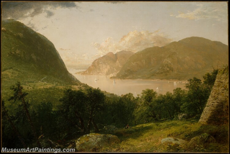 John Frederick Kensett Hudson River Scene Painting