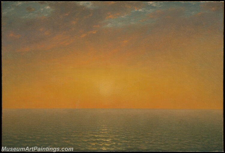 John Frederick Kensett Sunset on the Sea Painting