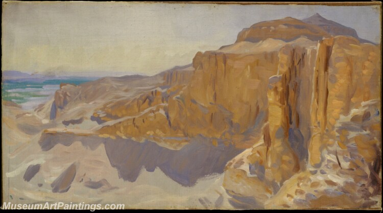 John Singer Sargent Cliffs at Deir el Bahri Egypt Painting