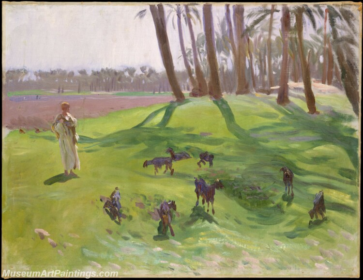 John Singer Sargent Landscape with Goatherd Painting