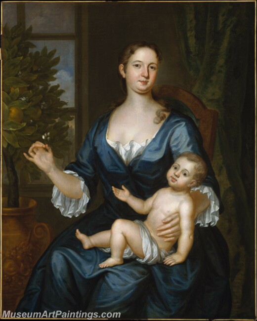 John Smibert Mrs Francis Brinley and Her Son Francis Painting