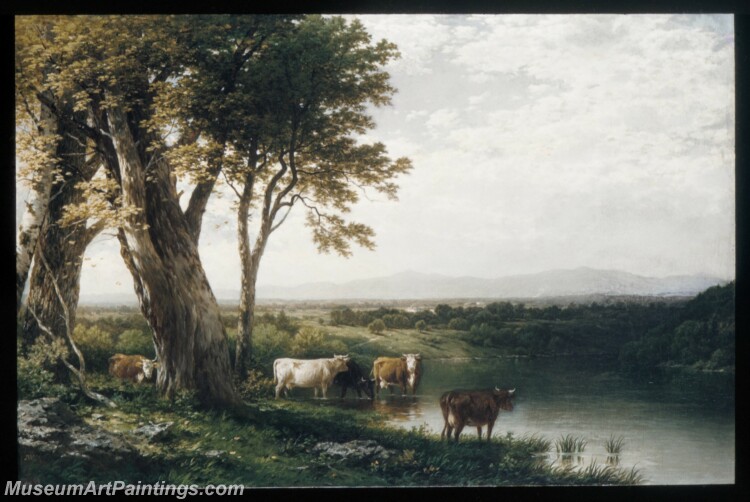 John William Casilear Distant View of the Catskills Painting