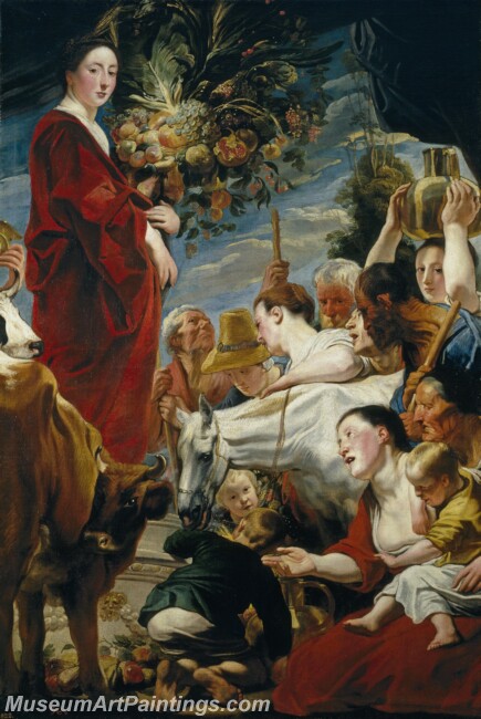 Jordaens Jacob Ofrenda a Ceres Painting