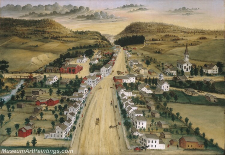 Joseph H Hidley View of Poestenkill New York Painting