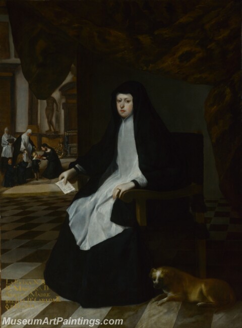 Juan Bautista Martínez del Mazo Queen Mariana of Spain in Mourning Painting