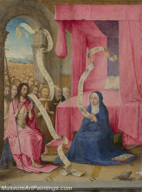 Juan de Flandes Christ appearing to Virgin Painting