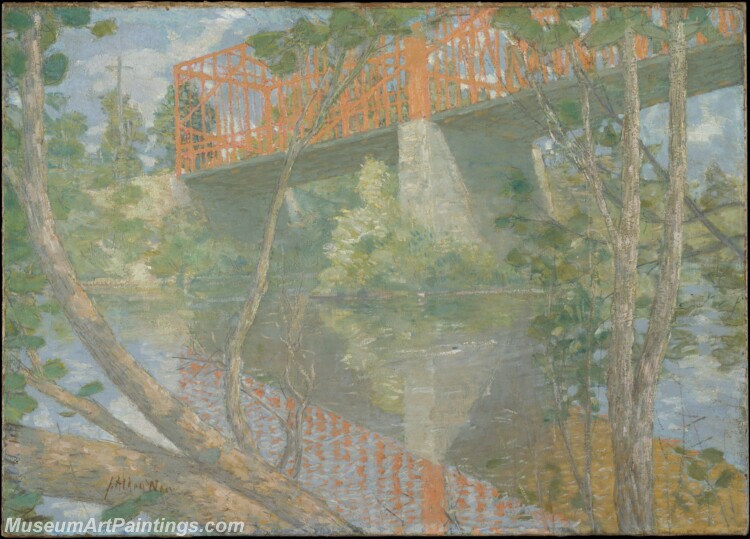 Julian Alden Weir The Red Bridge Painting