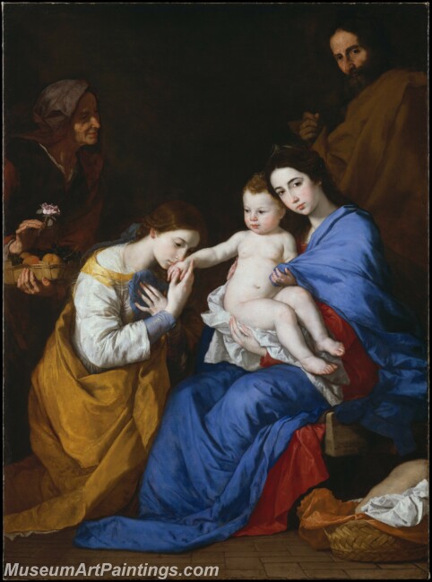 Jusepe de Ribera The Holy Family with Saints Anne and Catherine of Alexandria Painting