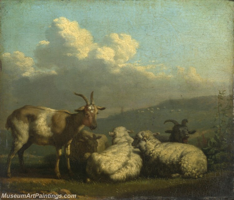 Karel Dujardin Sheep and Goats Painting