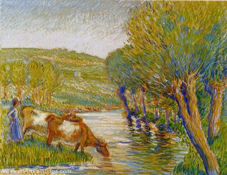 La Riviere aux Saules Eragny Painting