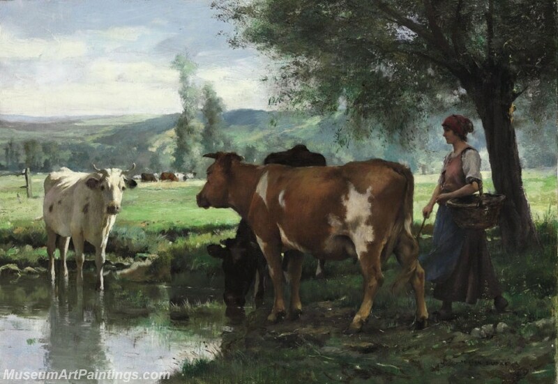 La gardeuse de vaches Painting