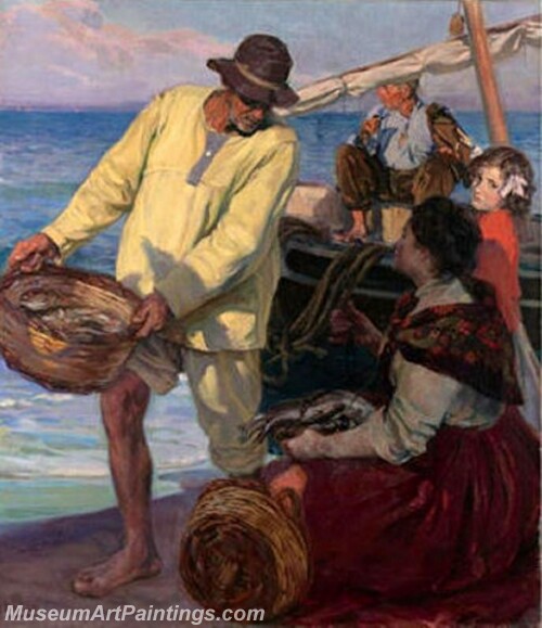 La vuelta de la pesca Painting