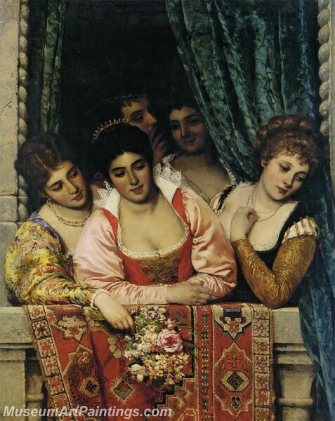 Ladies on a Balcony Painting