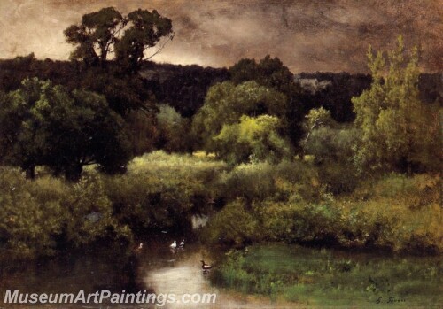 Landscape Painting A Gray Lowery Day