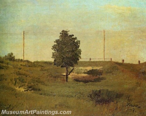 Landscape Painting A Telegraph Posts