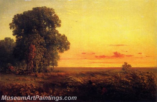 Landscape Painting Afterglow on the Prairie