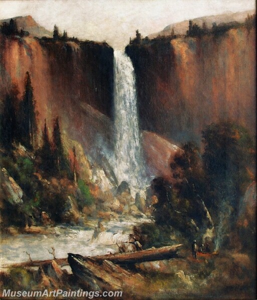 Landscape Painting Anglers Camp Below Nevada Falls