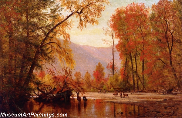 Landscape Painting Autumn on the Delaware