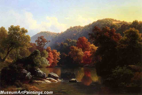 Landscape Painting Autumn on the River