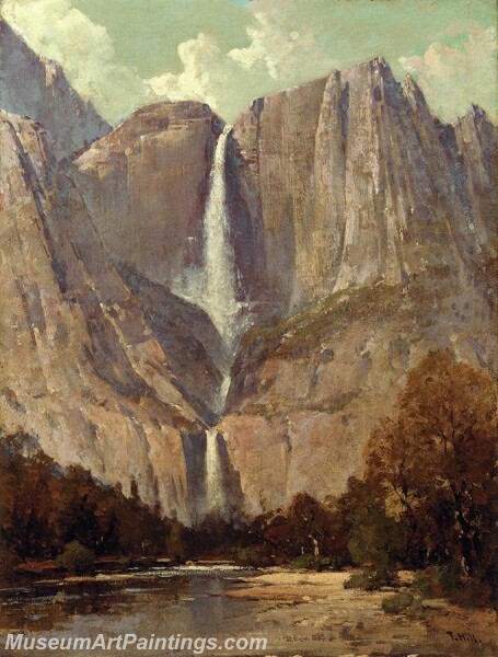 Landscape Painting Bridle Veil Fall Yosemite