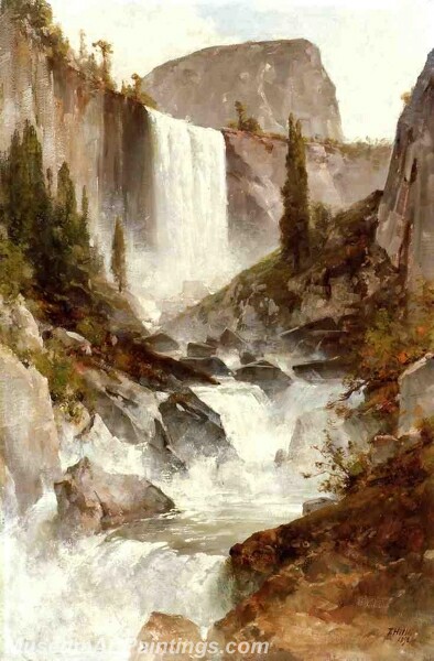 Landscape Painting Falls in Yosemite