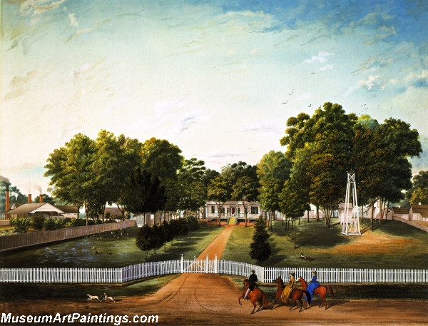 Landscape Painting Faye Plantation by Marie Adrien Persac