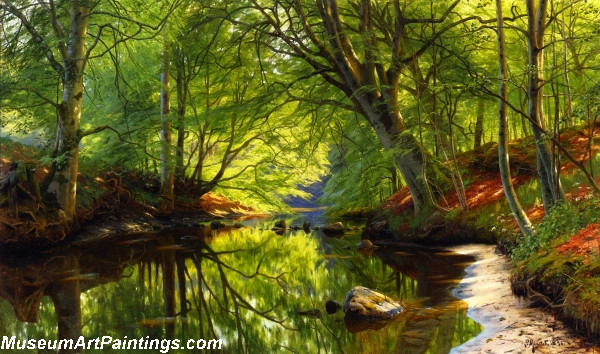 Landscape Painting Forest Stream