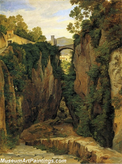 Landscape Painting Grotto near Sorrento with Bridge