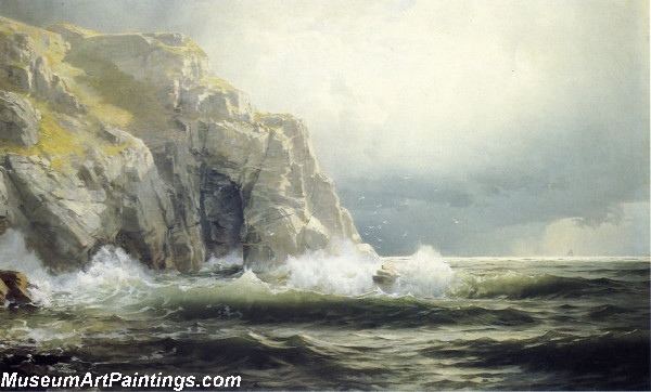 Landscape Painting Guernsey Cliffs Channel Islands