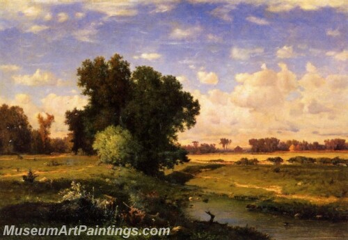 Landscape Painting Hackensack Meadows Sunset