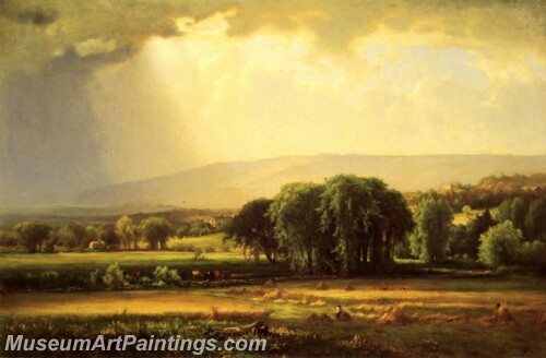 Landscape Painting Harvest Scene in the Delaware Valley