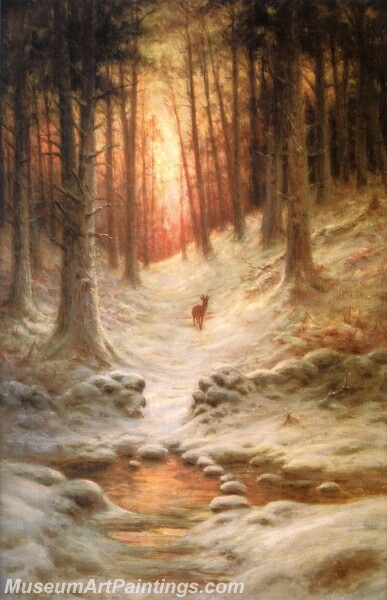 Landscape Painting In Deep Mid Winter