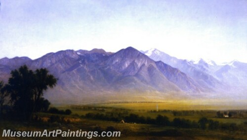 Landscape Painting Indian Camp at the Base of the Wasatch Range