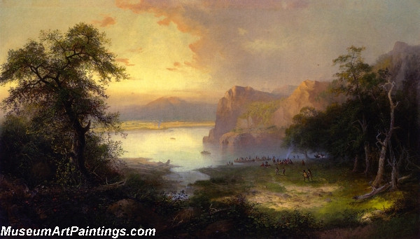 Landscape Painting Indians on the Warpath