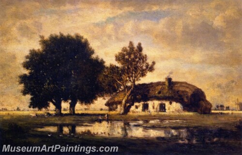 Landscape Painting Landscape with Cottage