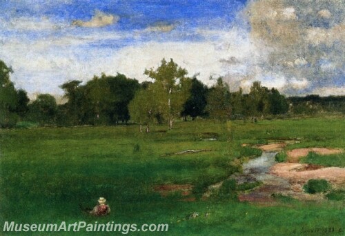 Landscape Painting Meadowland in June