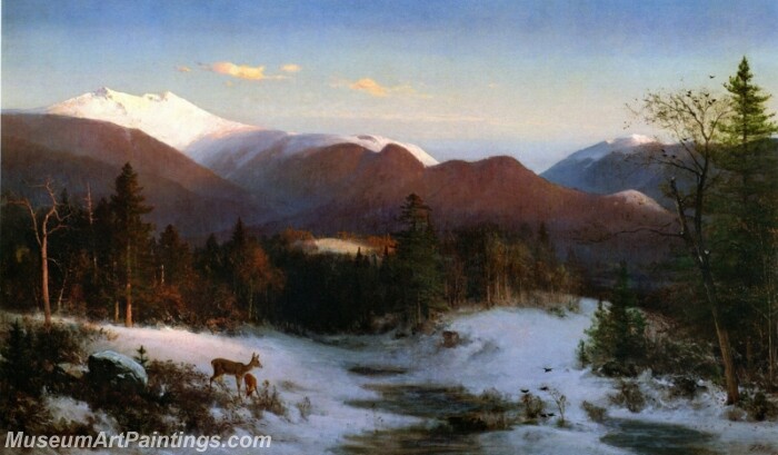 Landscape Painting Mount Lafayette in Winter