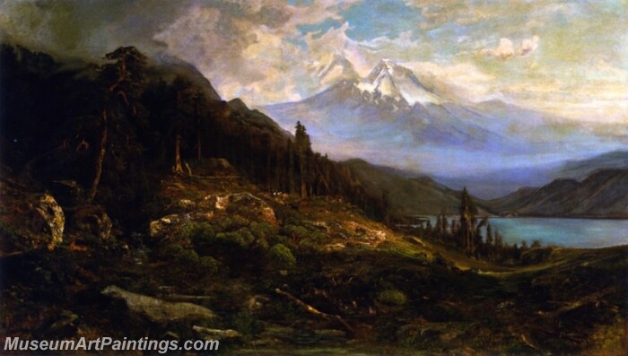 Landscape Painting Mount Shasta and Castle Lake