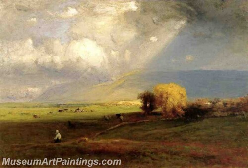 Landscape Painting Passing Clouds