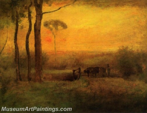 Landscape Painting Pastoral Landscape at Sunset