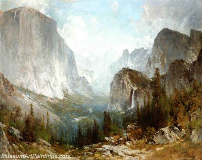 Landscape Painting Piute Indians at the Gates of Yosemite