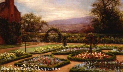 Landscape Painting The Garden at Finzean Aberdeenshire