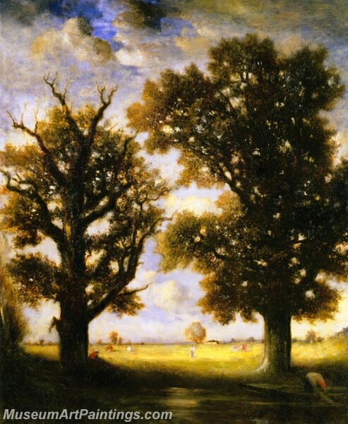 Landscape Painting Two Trees