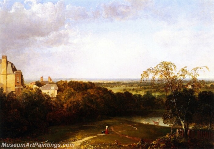 Landscape Painting View Toward London from Hampstead Heath