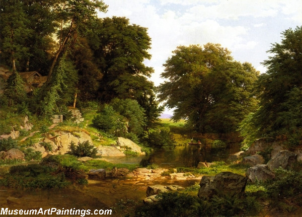 Landscape Painting Woodland Brook