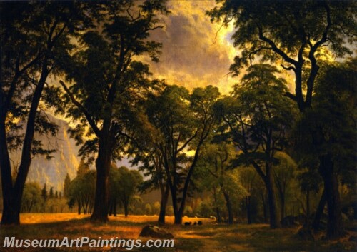 Landscape Painting Yosemite Valley Scene